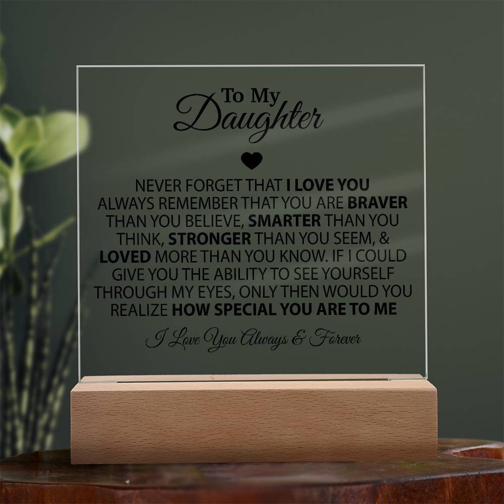 To My Daughter Acrylic Plaque, Birthday Gift for Daughter, Christmas Gift