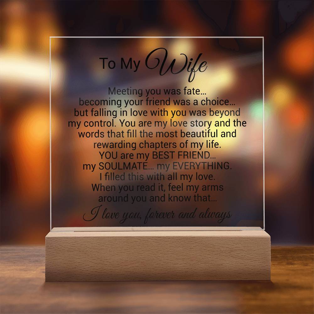 To My Wife Acrylic Plaque,  Wife Birthday Gift, Wife on Anniversary, Christmas Gift 9_4