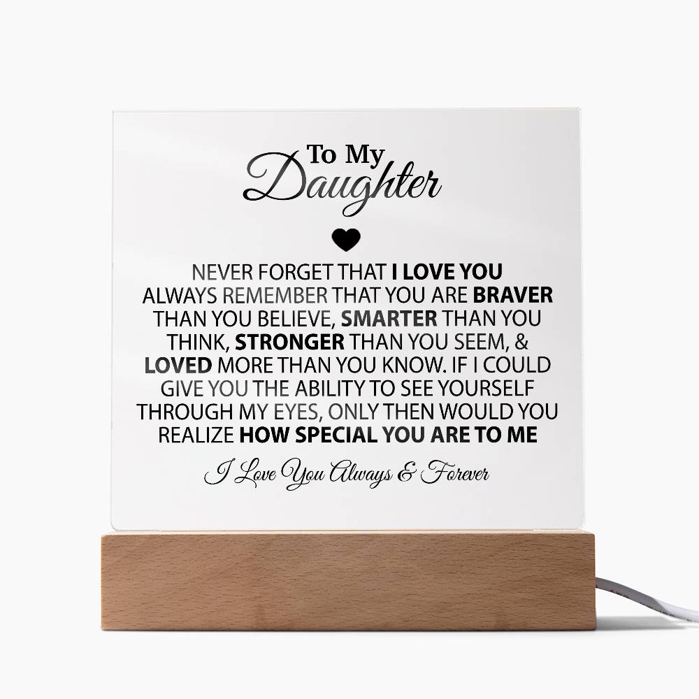 To My Daughter Acrylic Plaque, Birthday Gift for Daughter, Christmas Gift
