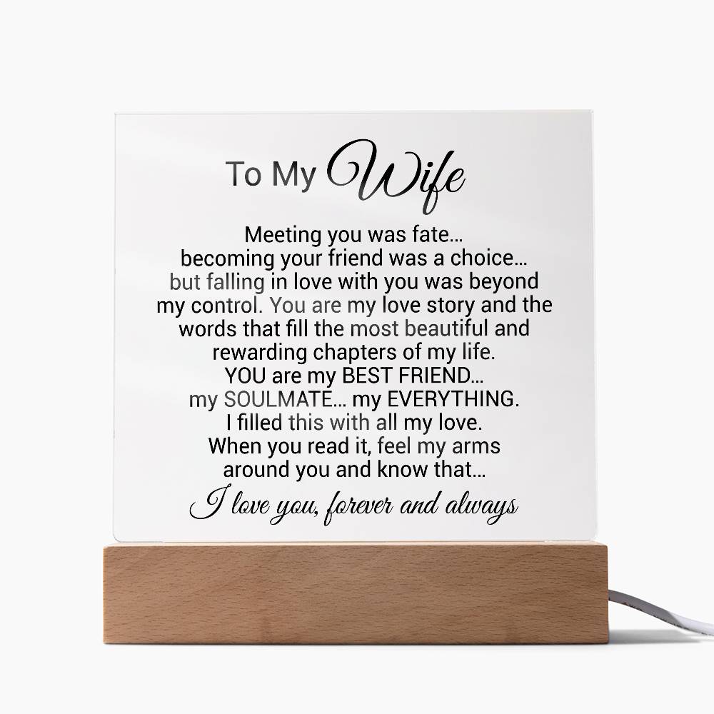 To My Wife Acrylic Plaque,  Wife Birthday Gift, Wife on Anniversary, Christmas Gift 9_4