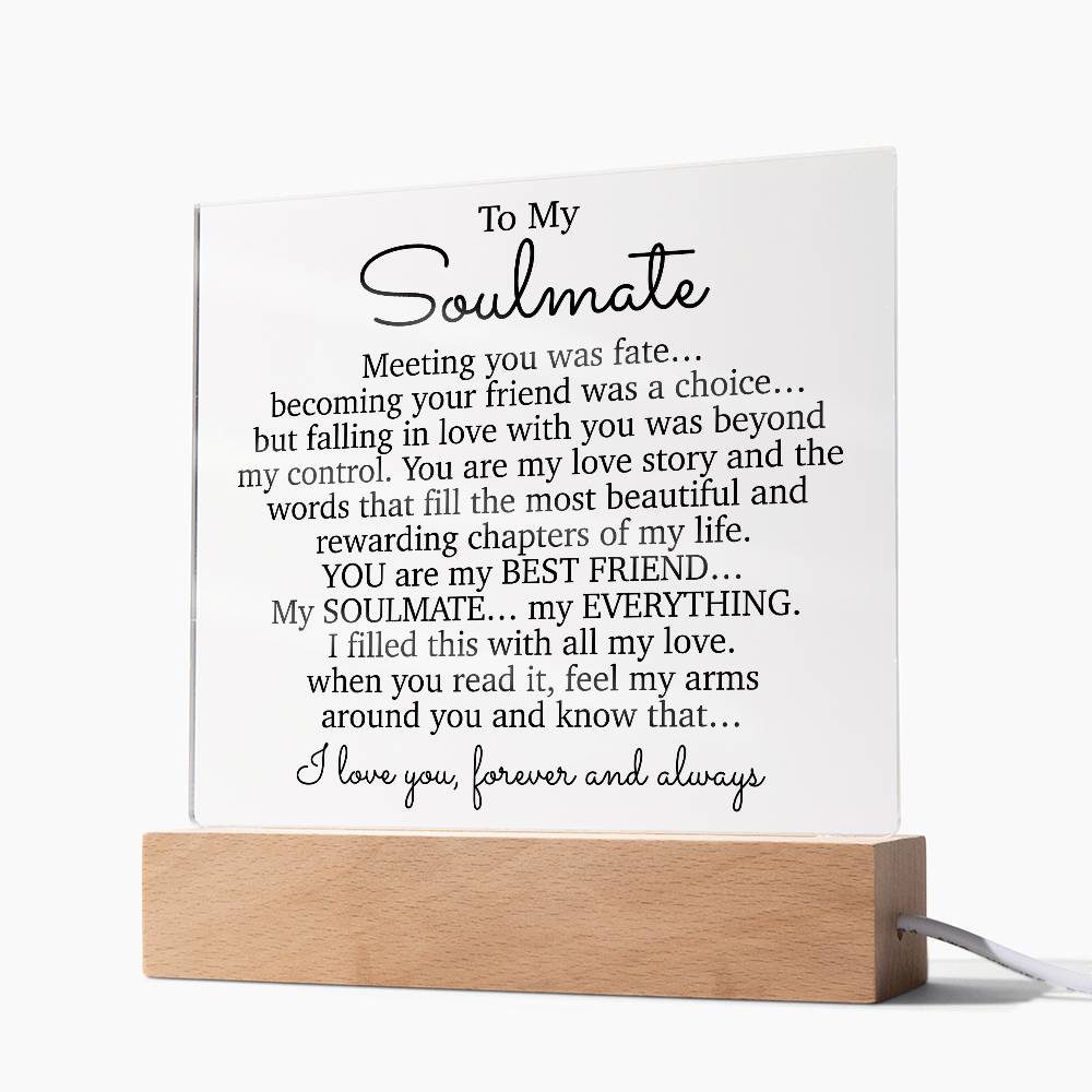 To My Soulmate Acrylic Plaque, Gifts for Wife, Soulmate from Husband Soulmate Gift 2_2