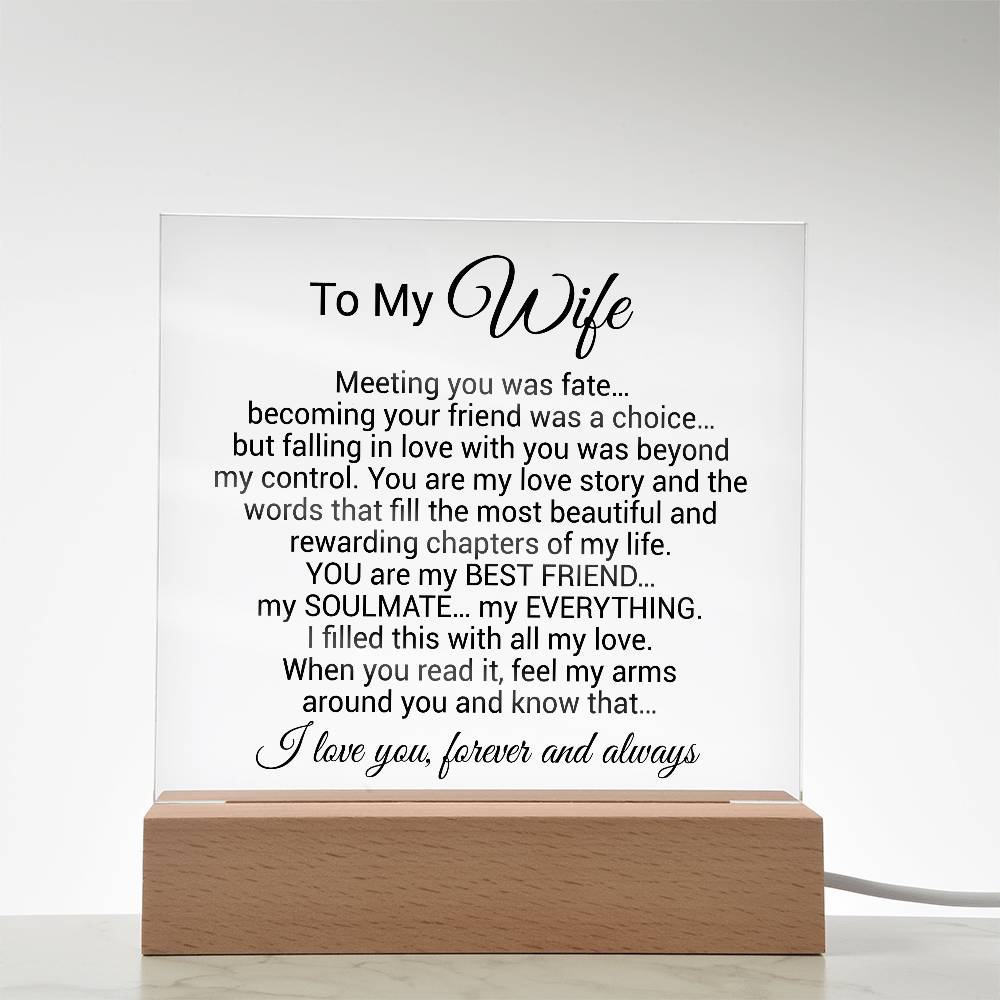 To My Wife Acrylic Plaque,  Wife Birthday Gift, Wife on Anniversary, Christmas Gift 9_4
