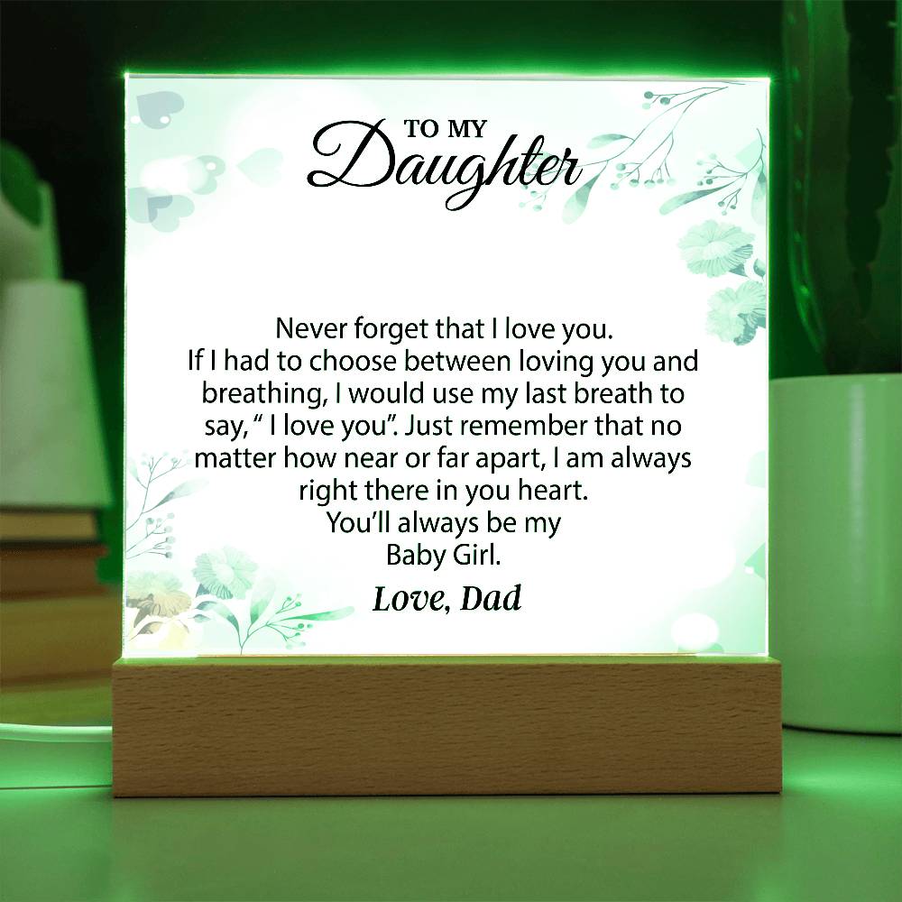 To My Daughter Acrylic Plaque, Gift for Daughter, Daughter Birthday Gift From Dad 25_1