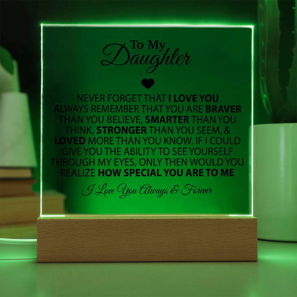 To My Daughter Acrylic Plaque, Birthday Gift for Daughter, Christmas Gift