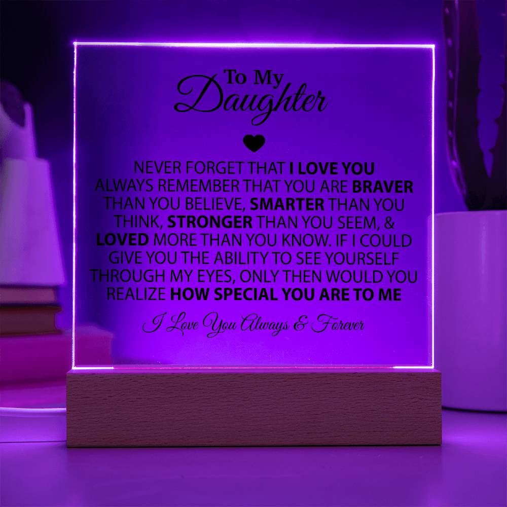 To My Daughter Acrylic Plaque, Birthday Gift for Daughter, Christmas Gift
