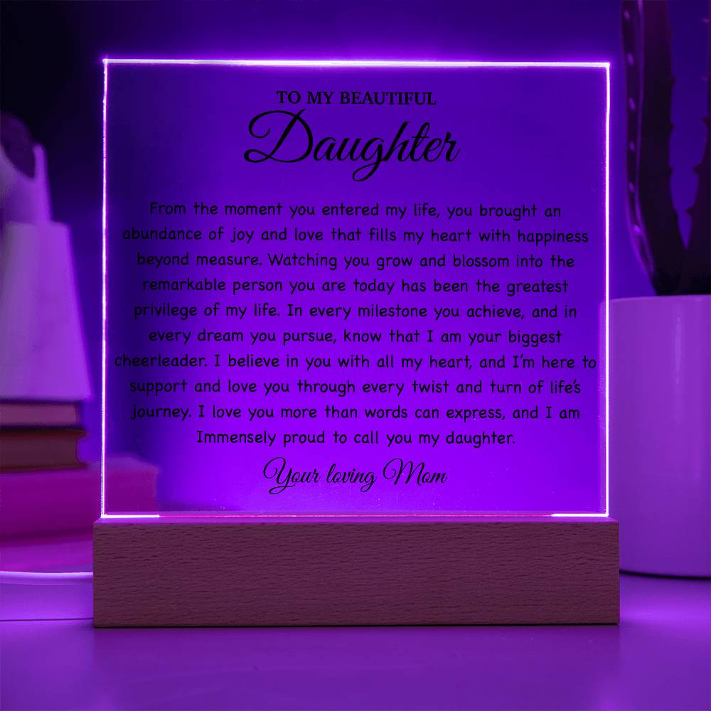 To My Daughter Acrylic Plaque, Gift for Daughter, Daughter Birthday Gift From Dad