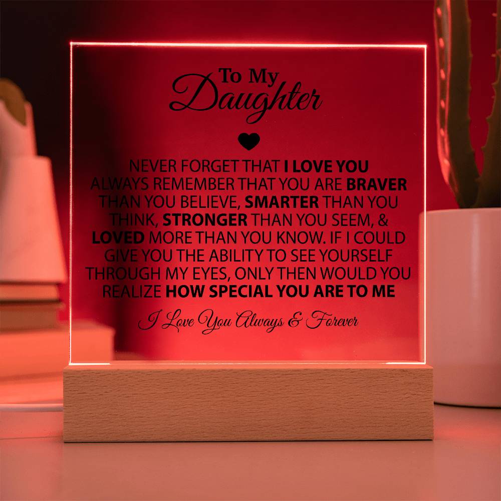 To My Daughter Acrylic Plaque, Birthday Gift for Daughter, Christmas Gift