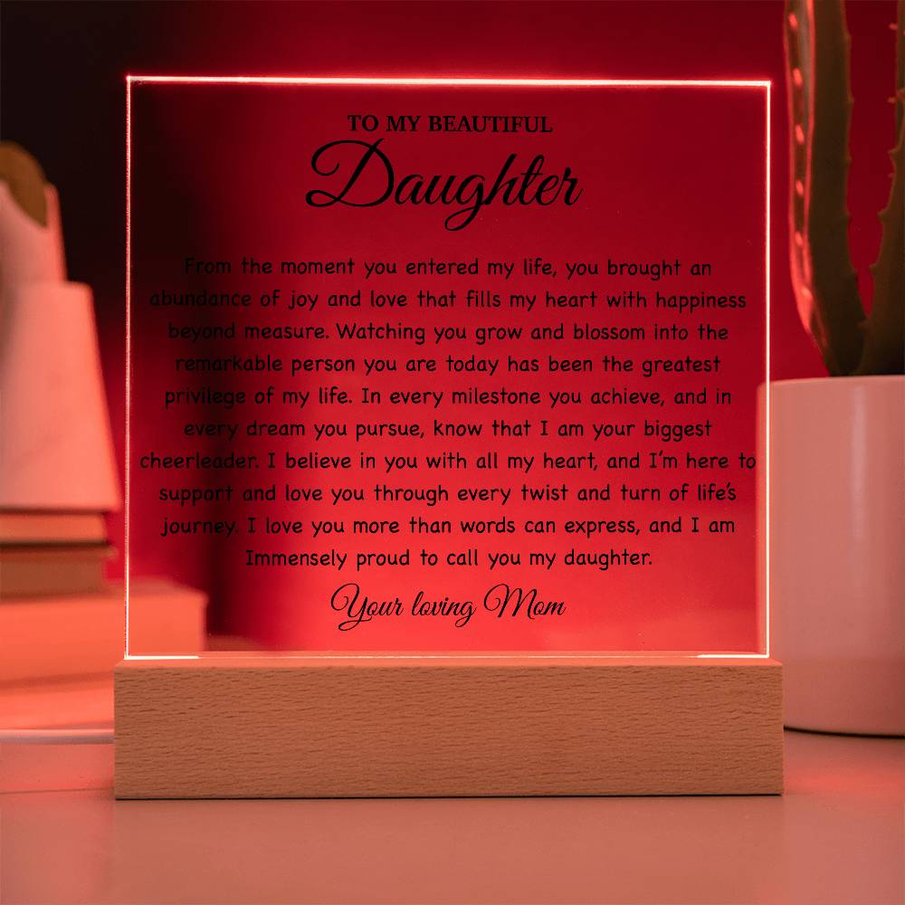 To My Daughter Acrylic Plaque, Gift for Daughter, Daughter Birthday Gift From Dad