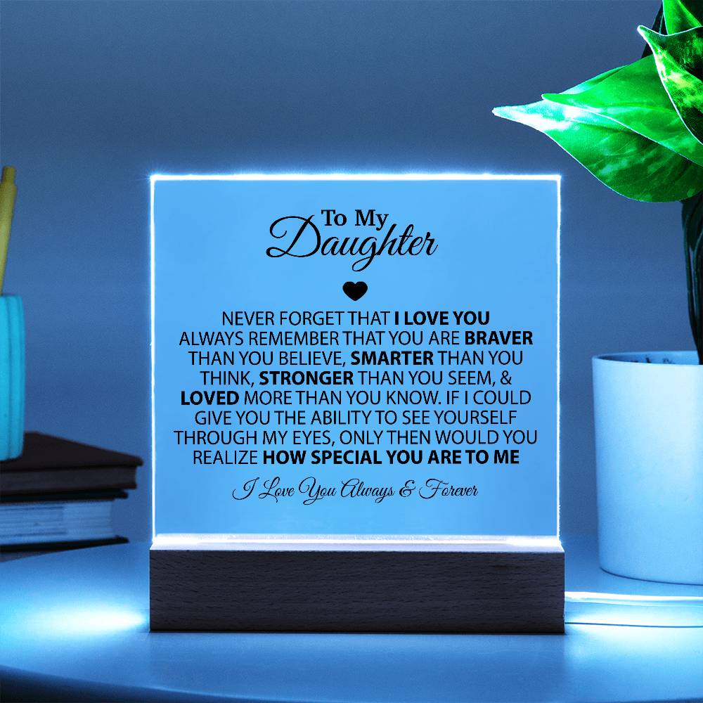 To My Daughter Acrylic Plaque, Birthday Gift for Daughter, Christmas Gift