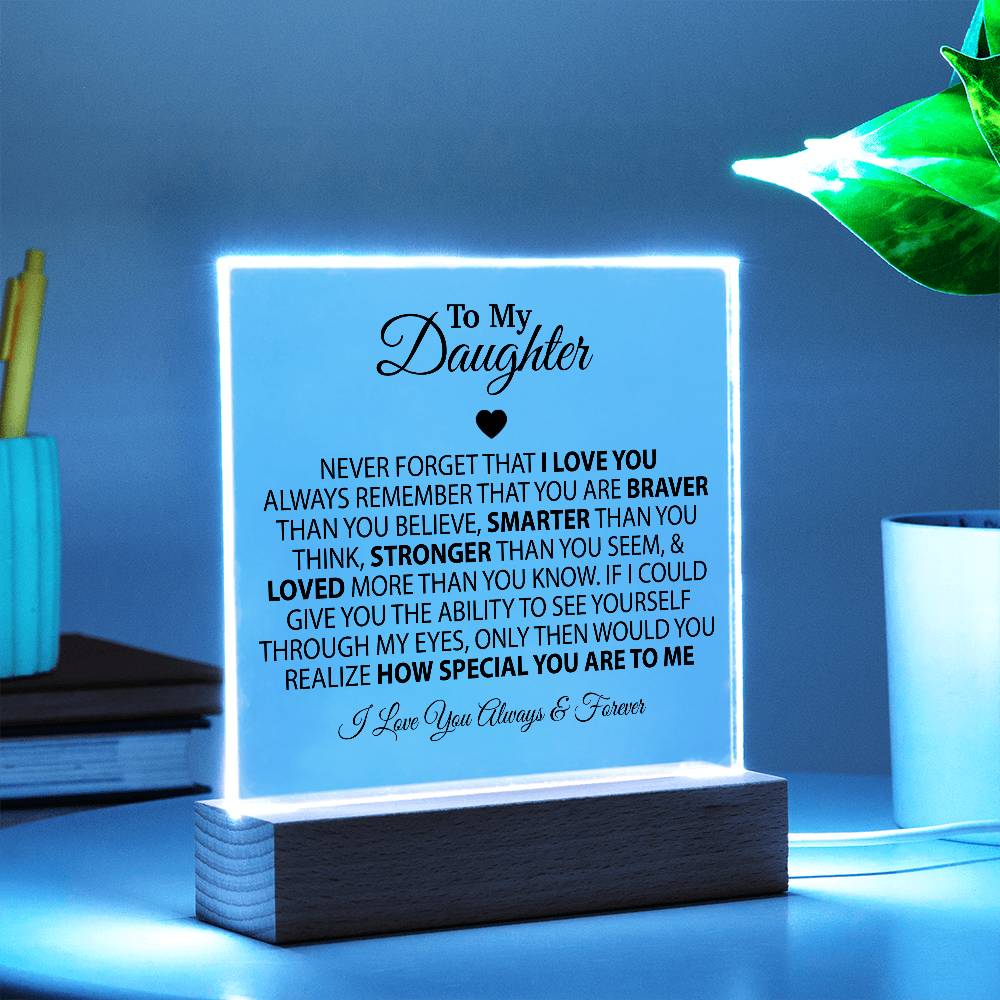To My Daughter Acrylic Plaque, Birthday Gift for Daughter, Christmas Gift