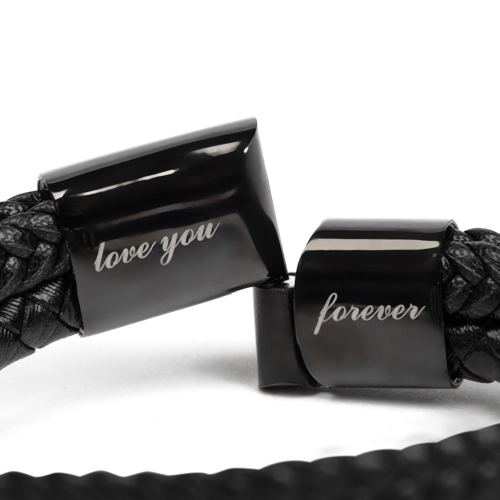 To My Son Bracelet, Mens Vegan Leather Braided Bracelet, Graduation Gift From Mom, Gift for Son from Mom