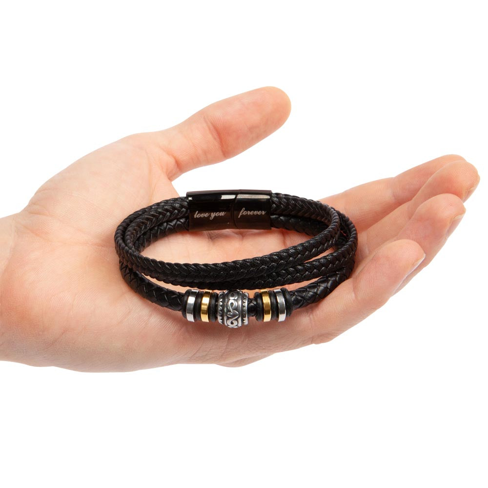 To My Son Bracelet, Mens Vegan Leather Braided Bracelet, Graduation Gift From Mom, Gift for Son from Mom