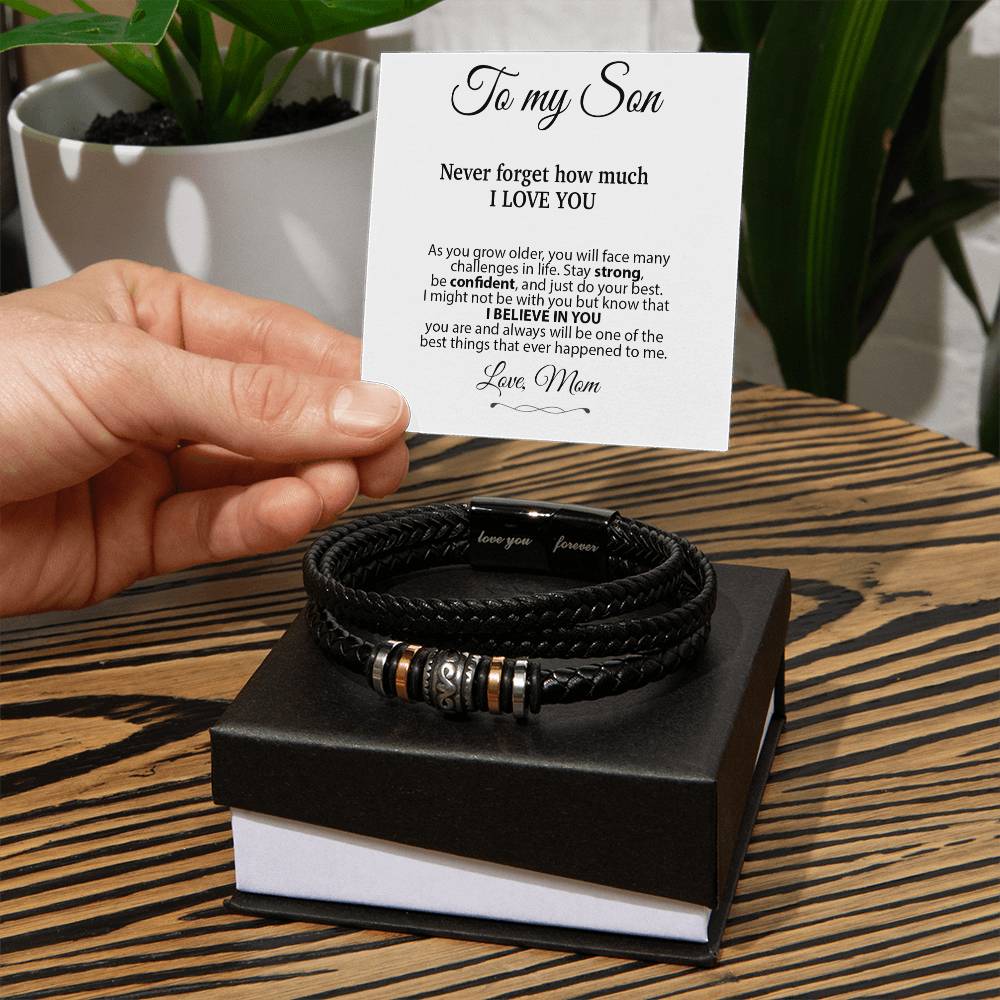 To My Son Bracelet Necklace,Son Gift from Mom, Christmas Gift, Birthday Gift for Her