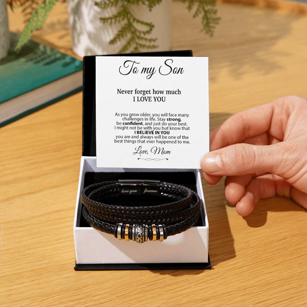 To My Son Bracelet Necklace,Son Gift from Mom, Christmas Gift, Birthday Gift for Her