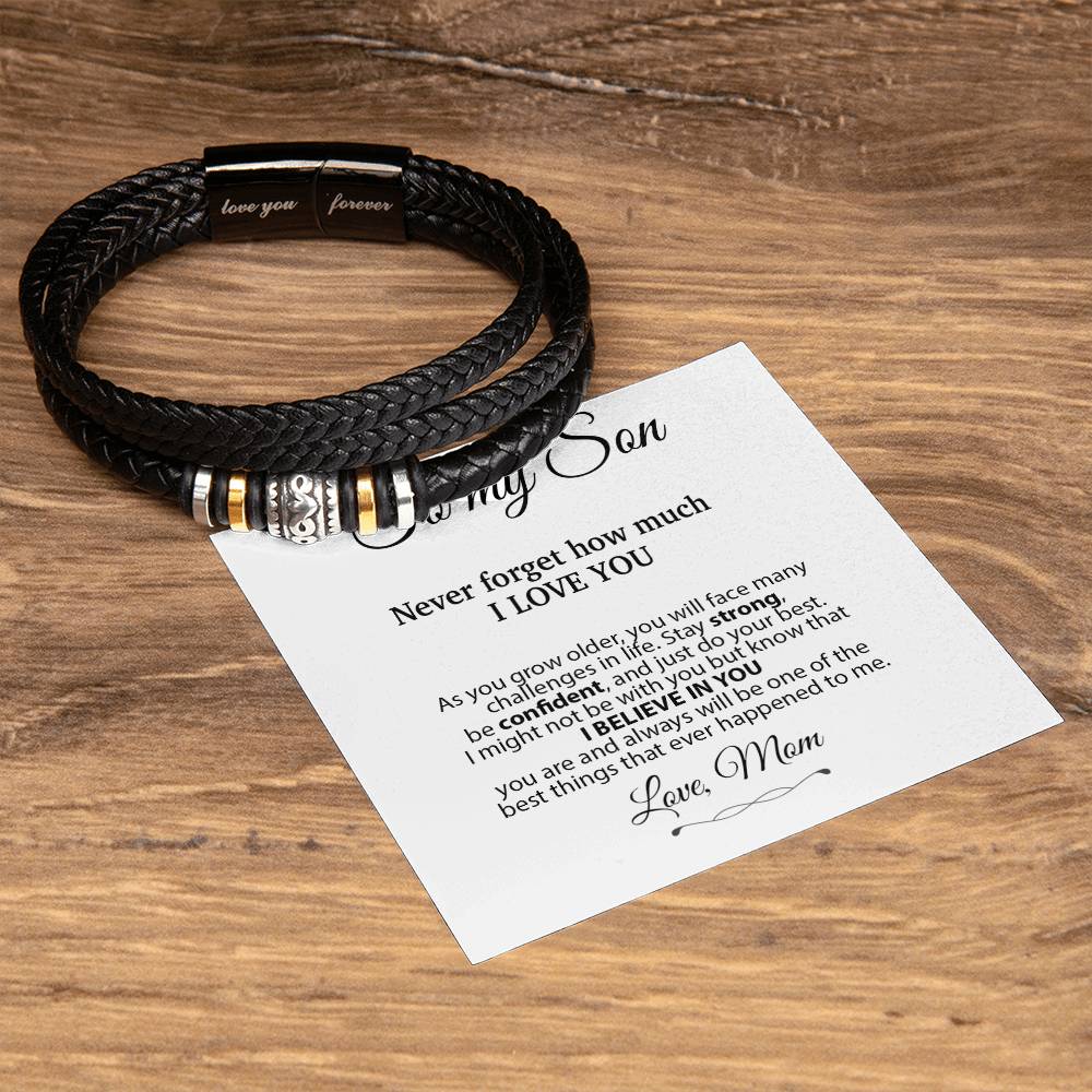 To My Son Bracelet Necklace,Son Gift from Mom, Christmas Gift, Birthday Gift for Her