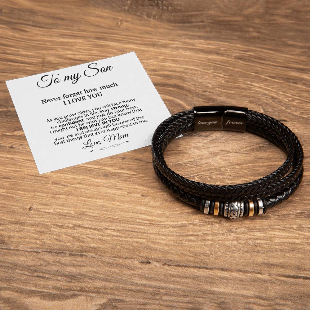 To My Son Bracelet Necklace,Son Gift from Mom, Christmas Gift, Birthday Gift for Her