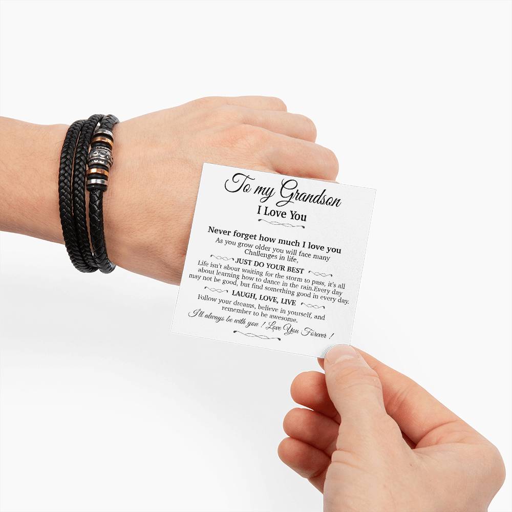 To My Grandson Bracelet Necklace,Grandson Gifts From Grandma, Chrismas Gift, Birthday Gift for Him
