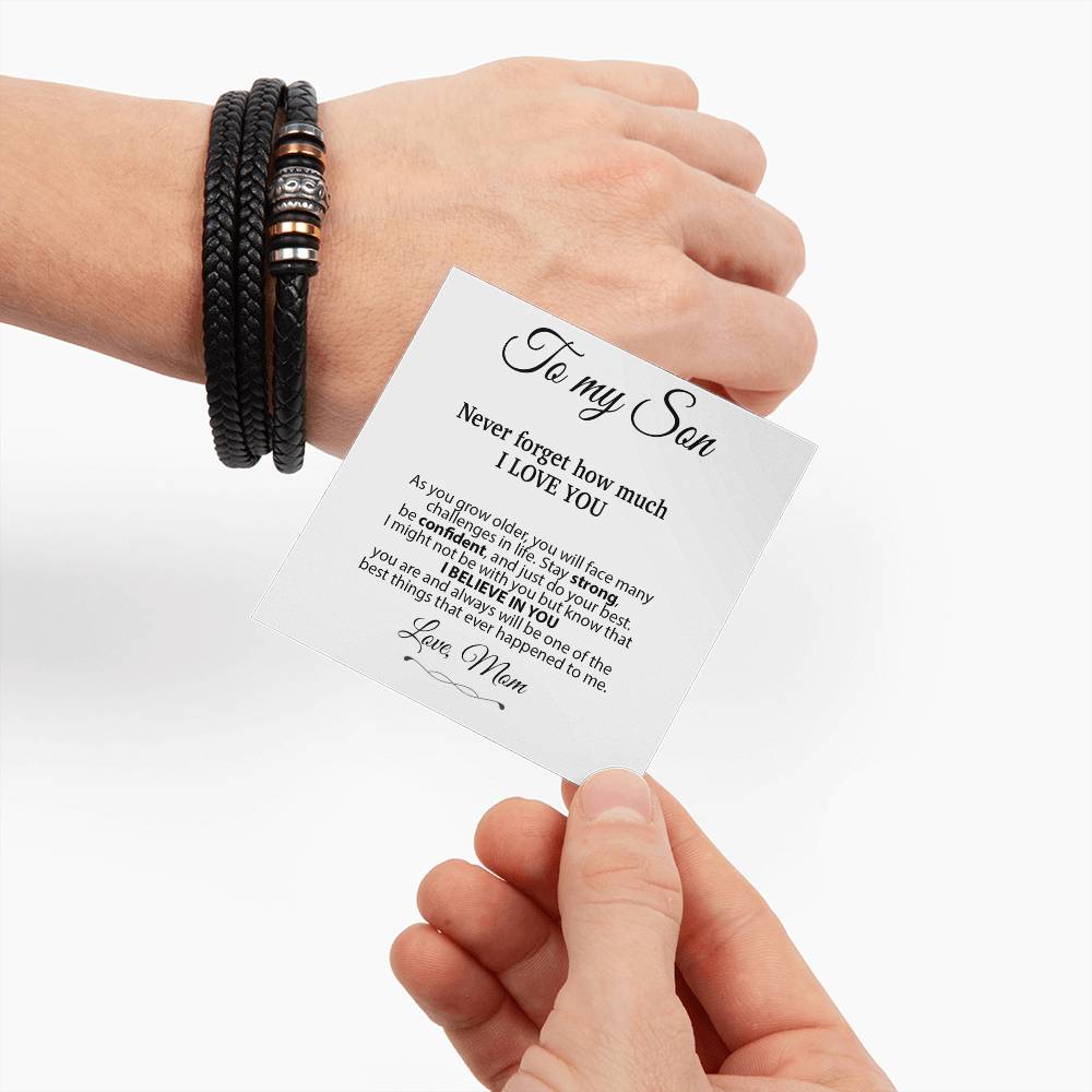 To My Son Bracelet Necklace,Son Gift from Mom, Christmas Gift, Birthday Gift for Her