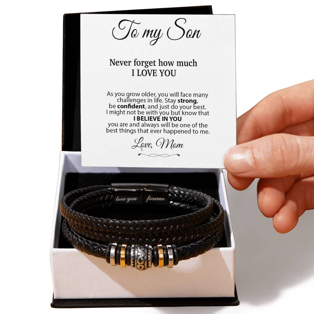To My Son Bracelet Necklace,Son Gift from Mom, Christmas Gift, Birthday Gift for Her