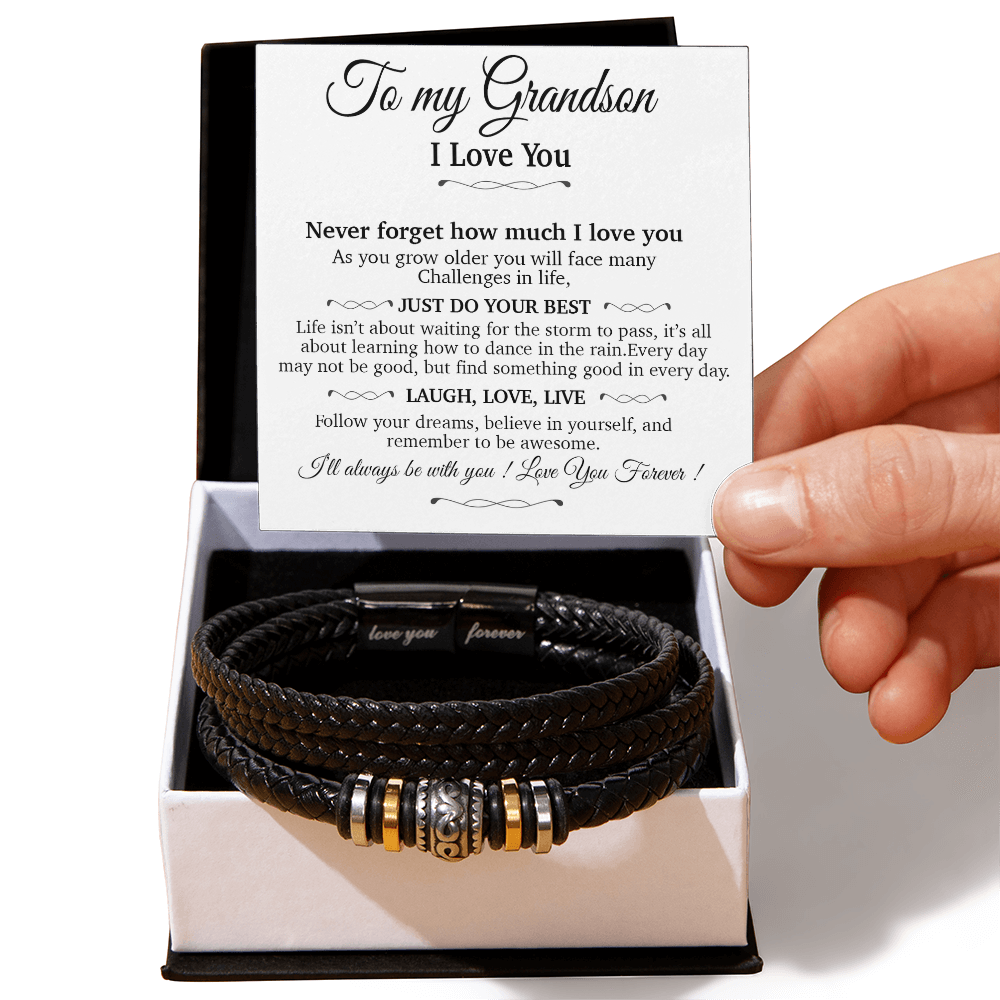 To My Grandson Bracelet Necklace,Grandson Gifts From Grandma, Chrismas Gift, Birthday Gift for Him