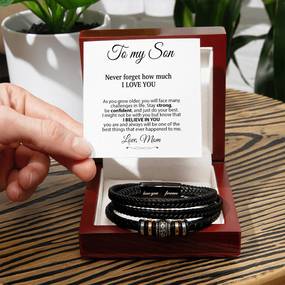 To My Son Bracelet Necklace,Son Gift from Mom, Christmas Gift, Birthday Gift for Her