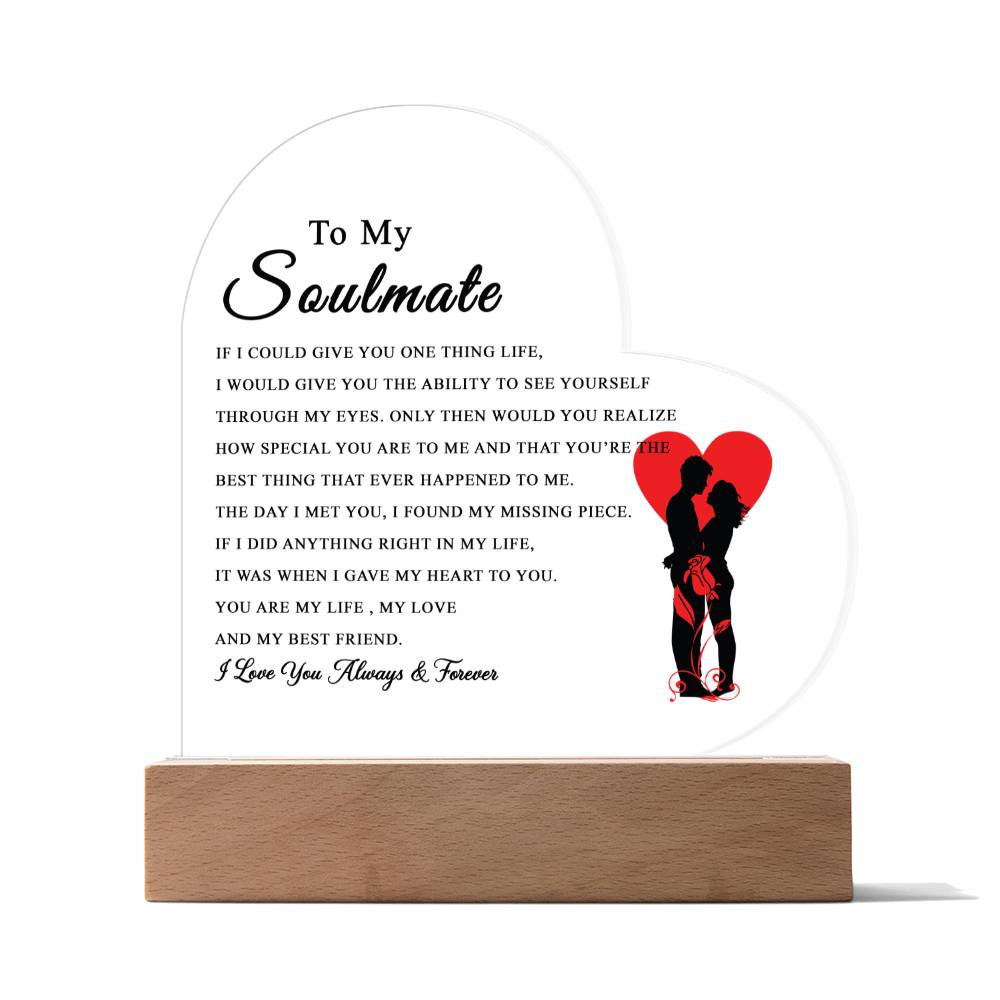 To My Soulmate Acrylic Plaque, Gifts for Wife, Soulmate from Husband Soulmate Gift