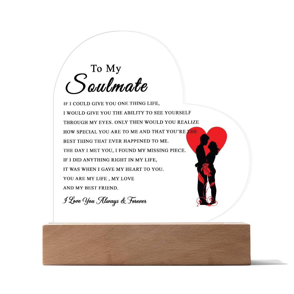 To My Soulmate Acrylic Plaque, Gifts for Wife, Soulmate from Husband Soulmate Gift