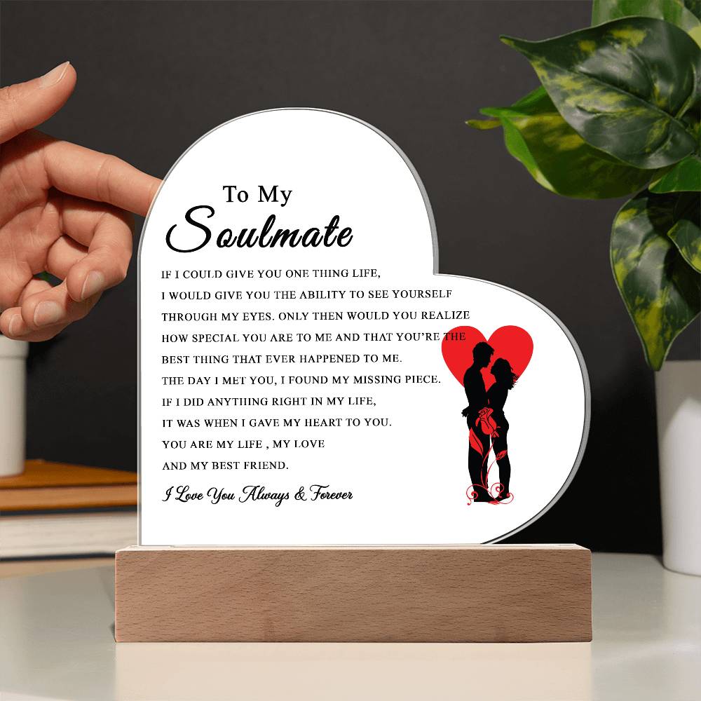 To My Soulmate Acrylic Plaque, Gifts for Wife, Soulmate from Husband Soulmate Gift