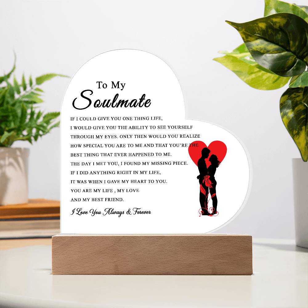 To My Soulmate Acrylic Plaque, Gifts for Wife, Soulmate from Husband Soulmate Gift