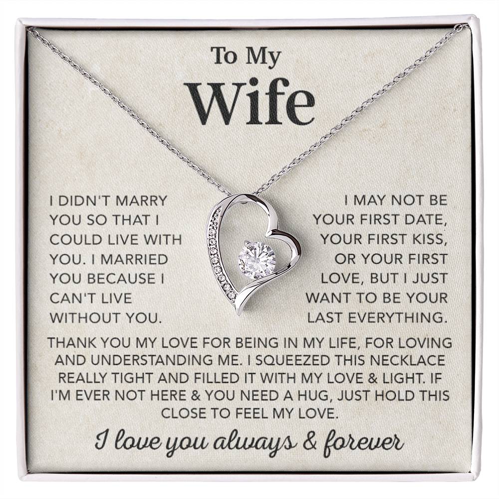 To My Wife Necklace, Wife Gift from Husband, Gift For Her, Gift For Wife 15_1_White