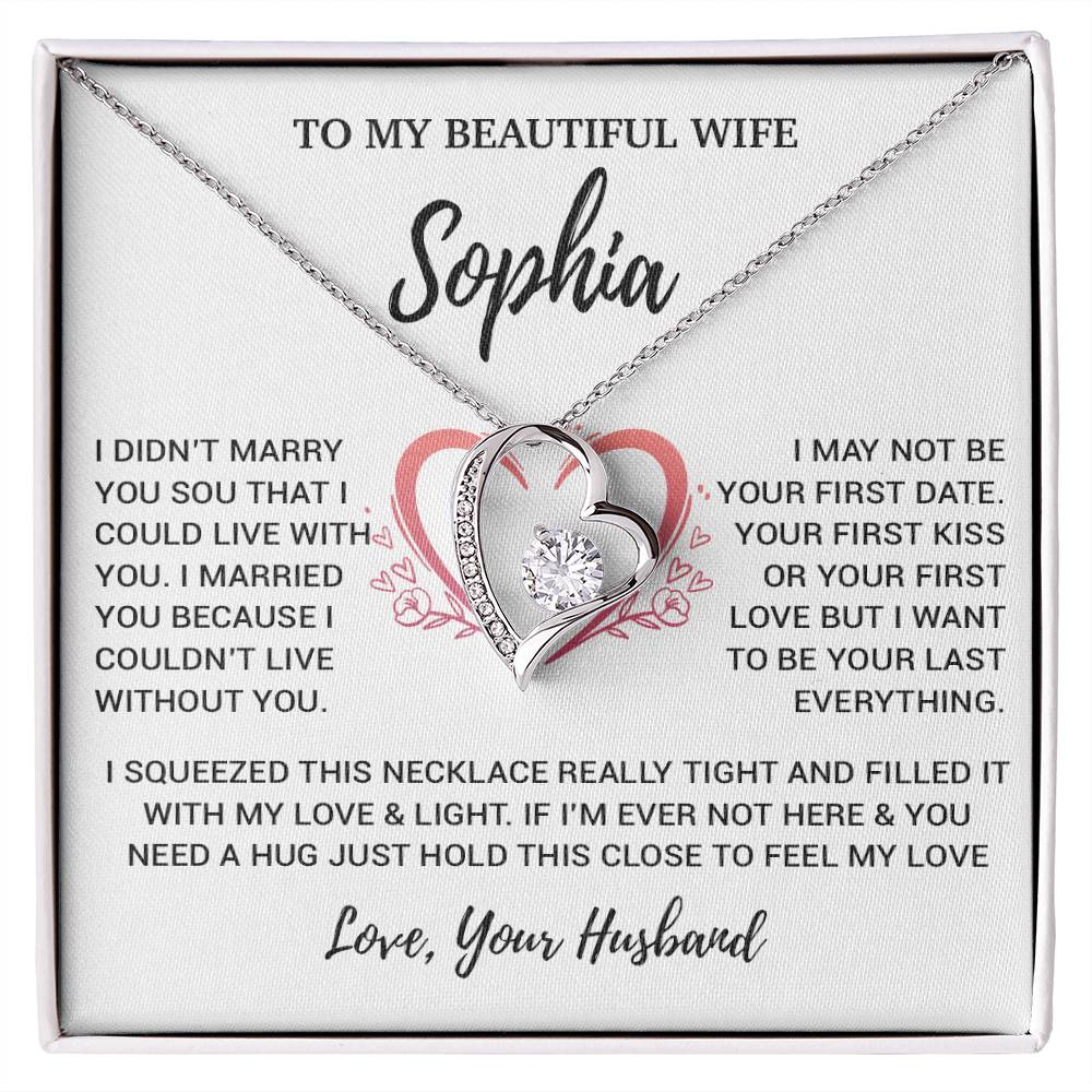 Custom To My Wife Necklace, Christmas Gifts For Women, Anniversary Gift For Wife