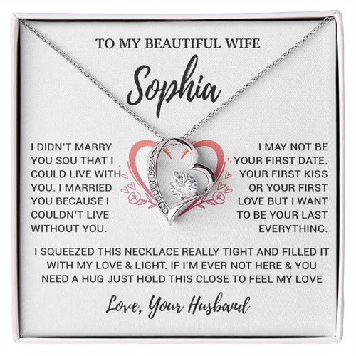Custom To My Wife Necklace, Christmas Gifts For Women, Anniversary Gift For Wife
