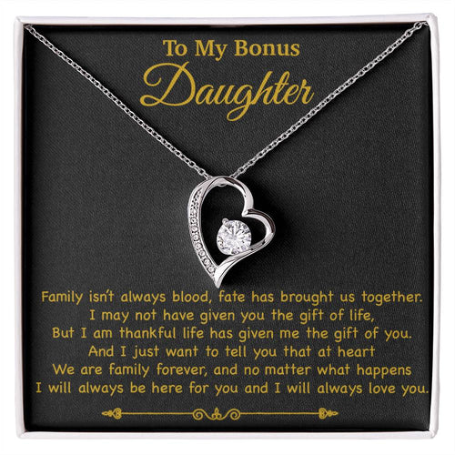 To My Bonus Daughter Necklace, Gift for Bonus Daughter, Step Daughter Birthday 2_11_Gold