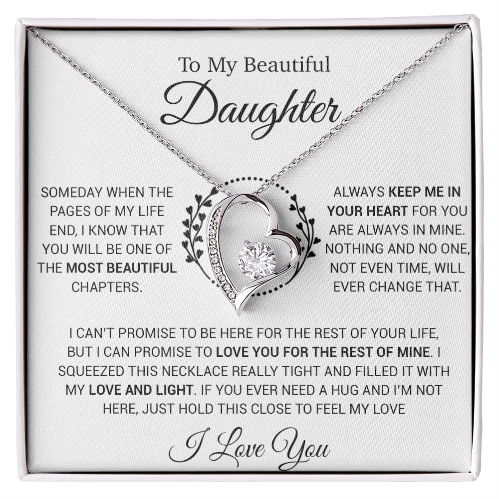 To My Daughter Necklace, Gift for Daughter from Dad, Daughter Father Necklace 16_12_White