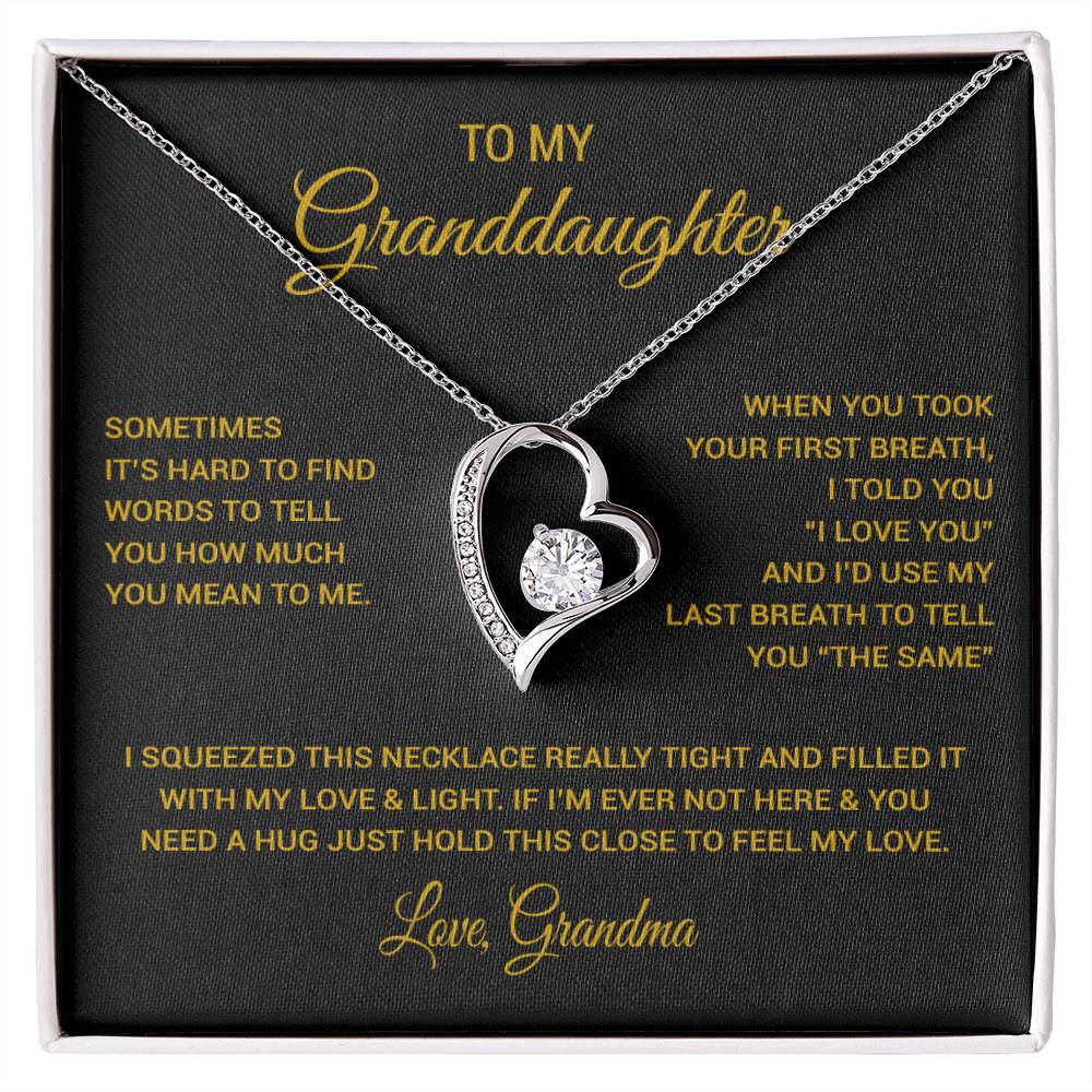 To My Granddaughter Necklace, Xmas Birthday Gift For Granddaughter from Grandma 1_11_Gold