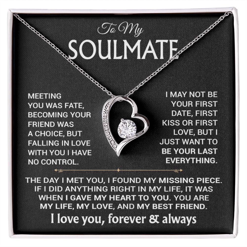 To My Soulmate Necklace, Soulmate Gift, Gift For Girlfriend, Valentines Gift 6_12_Black