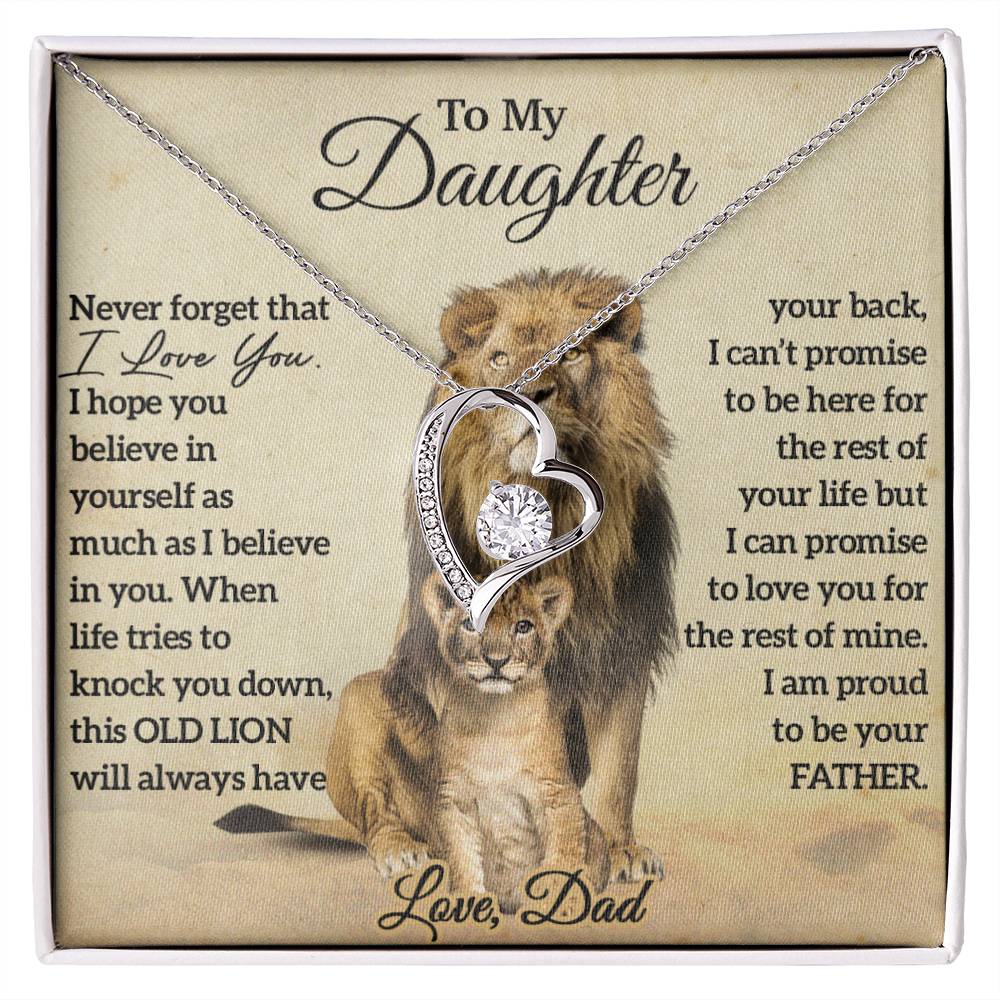 To My Daughter Lion Necklace, Daughter Birthday Gift, Lion Dad Gift