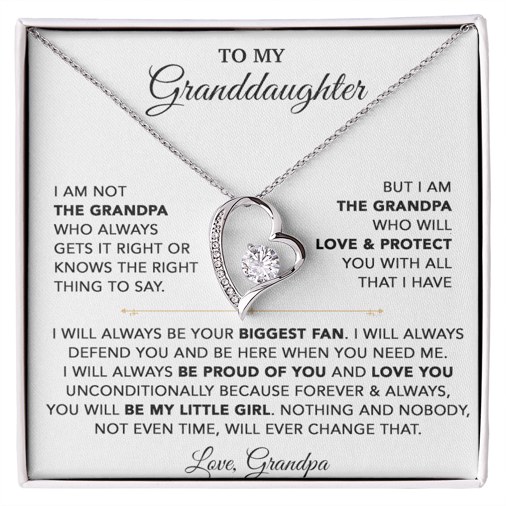 To My Granddaughter Necklace, Granddaughter Gift from Grandpa, Christmas Gift 28_8_White