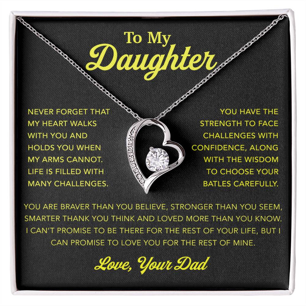 To My Daughter Necklace, Gift for Daughter from Dad, Father Daughter Necklace 3_12_gold
