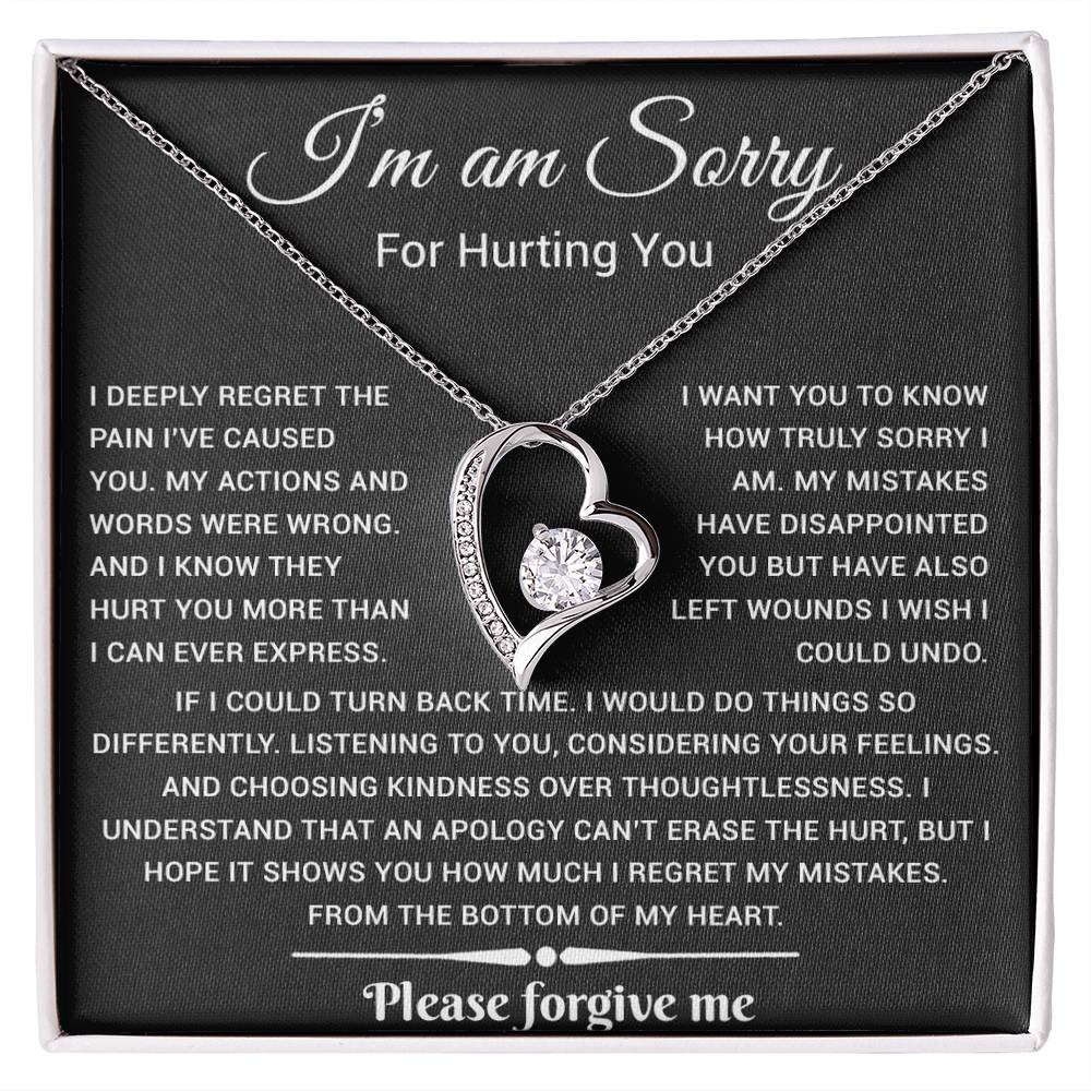 I'm Sorry Gift For Wife Necklace, Sorry Gift for Girlfriend, Forgiveness Gift For Her 25_5_Black