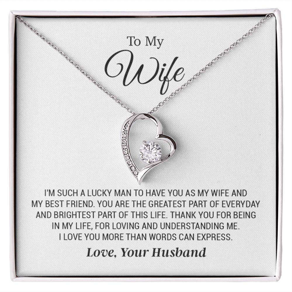 To My Wife Necklace, Wife Gift from Husband, Anniversary Gifts, Christmas Gift for Wife_white