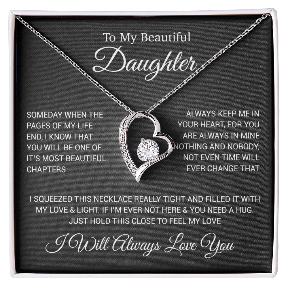 To My Daughter Necklace, Daughter Father Necklace, Daughter Gift From Dad 25_4_Black