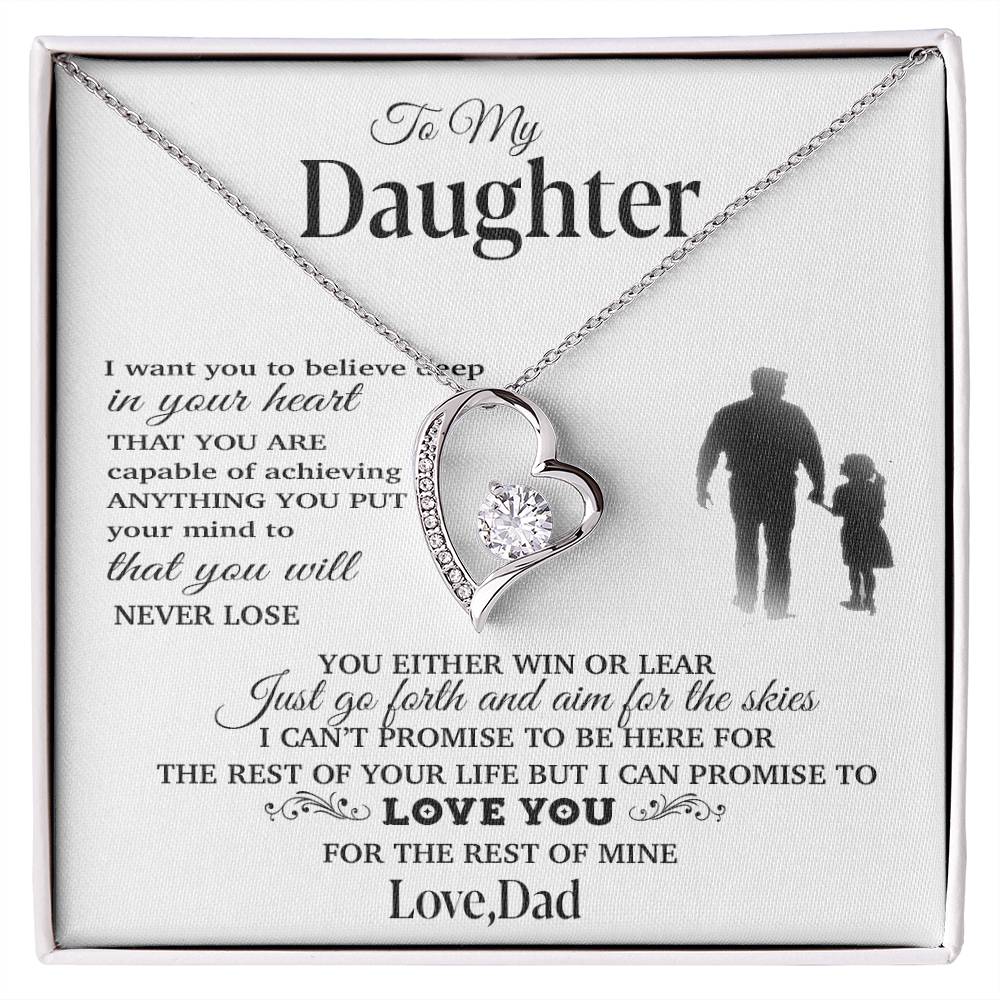 To My Daughter Necklace, Gift for Daughter from Dad, Father Daughter Necklace 30_11_White