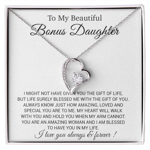 To My Bonus Daughter Necklace, Gift for Bonus Daughter, Step Daughter Birthday