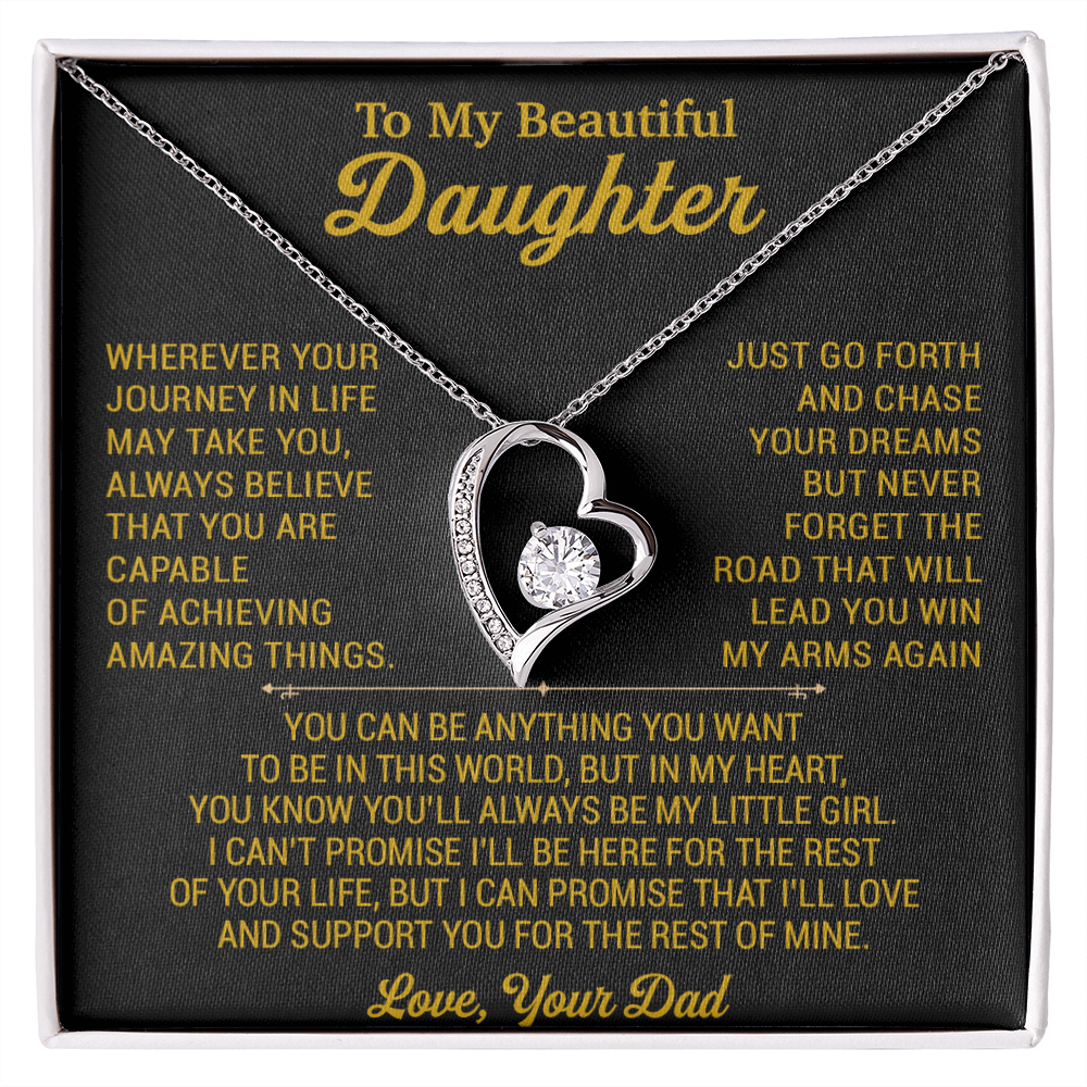 To My Daughter Necklace, Daughter Father Necklace, Daughter Gift From Dad 18_8_Gold