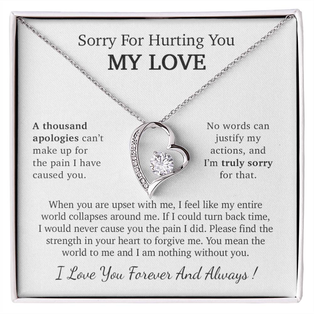 I'm Sorry Necklace Gift, Apology Gift For Her, Forgiveness Gift_White