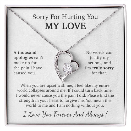I'm Sorry Necklace Gift, Apology Gift For Her, Forgiveness Gift_White