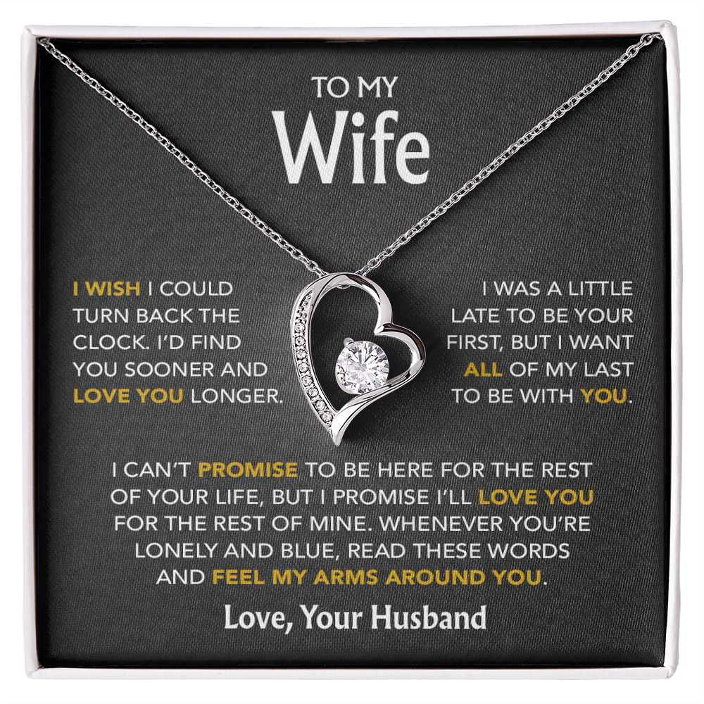 To My Wife Necklace, Gift For Wife, Anniversary Gift For Wife, Necklace For Wife 20_5_Black