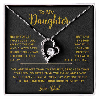 To My Daughter Necklace, Gift for Daughter from Dad, Father Daughter Necklace 2_6_Gold