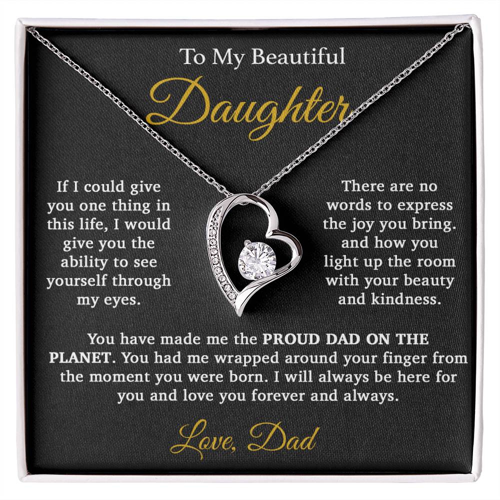 To My Daughter Necklace, Daughter Father Necklace, Daughter Gift From Dad333_Gold